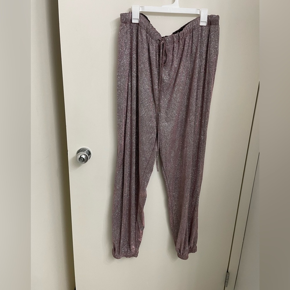 Sparkly cropped jogger pants